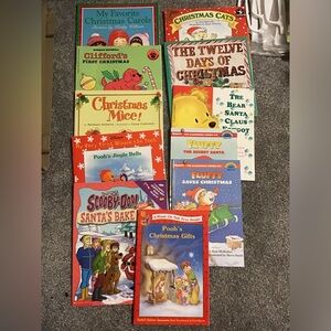 11 Scholastic Children’s Christmas books. Scooby-Doo, Clifford & Winnie the Pooh